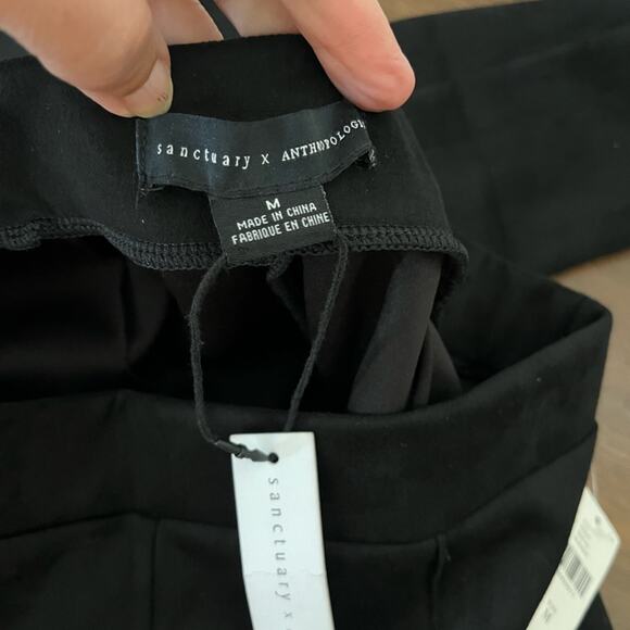 NWT Anthropologie x Sanctuary Lana Flare Black Pull on Pants Fall Goth Sz M - Picture 12 of 13